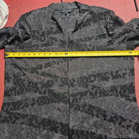 Ming Wang Knit Cardigan Jacket 1X Black & Gray Metallic Topper Cocktail Office - Picture 7 of 11